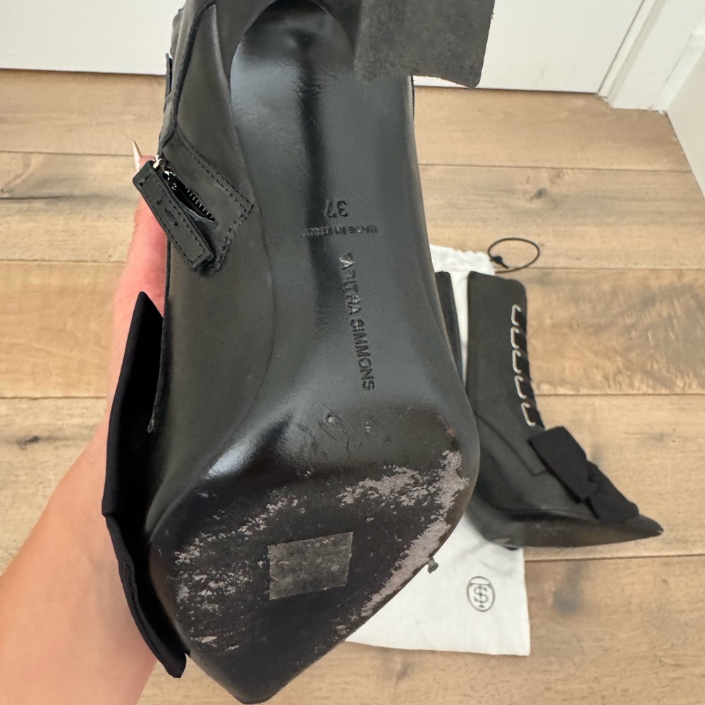 Tabitha Simmons farren bow-embellished leather ankle boots Size 37 - Picture 6 of 7